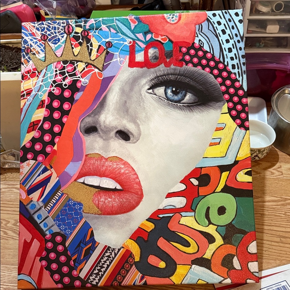 Vibrant Abstract Portrait Canvas Art